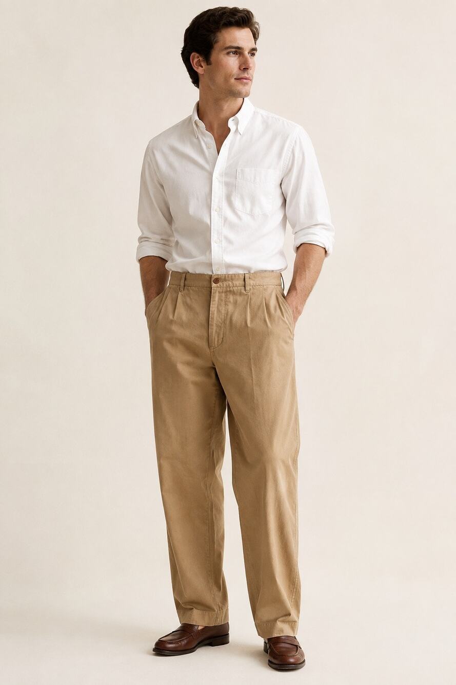 Vintage Polo Ralph Lauren Men’s Khaki Pleated Chino Pants 36x32 Singapore